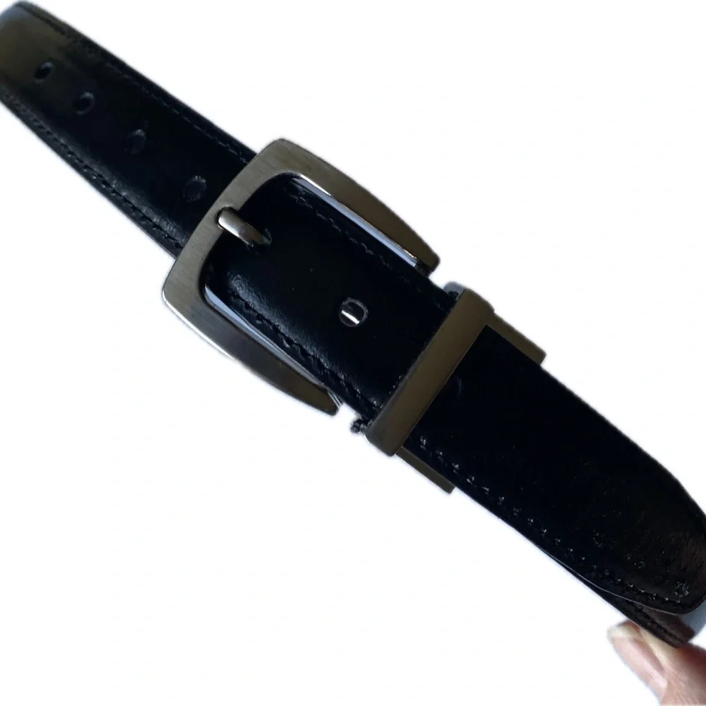 Dockers - Unisex Kids Black 1”W Leather Belt, Size: M (24-28)